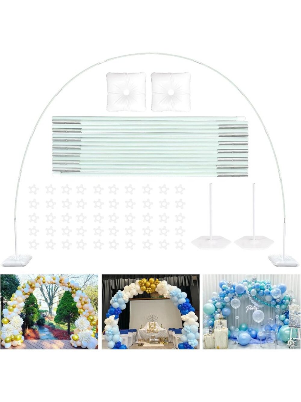 New Balloon Arch Stand Kit, 10 x 7.5FT Adjustable Arch Frame for Party